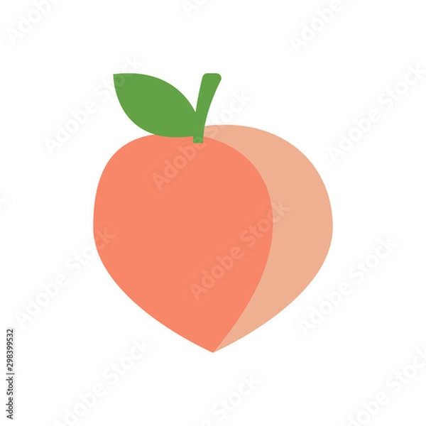 Fototapeta Peach icon,vector illustration. Flat design style. vector peach icon illustration isolated on White background, peach icon Eps10. peach icons graphic design vector symbols