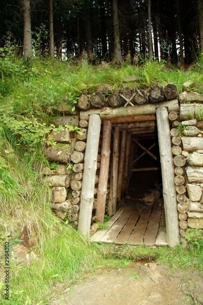Obraz old gold mine in mountains