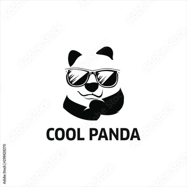 Fototapeta geek panda logo cool bear vector graphic design element