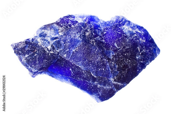 Fototapeta Macro photography of a sodalite stone on a white background
