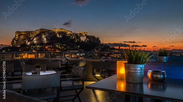 Obraz View from a rooftop bar over Athens
