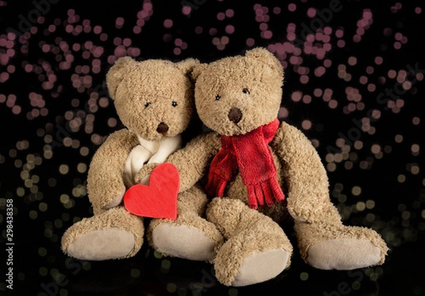 Obraz teddy bears with heart
