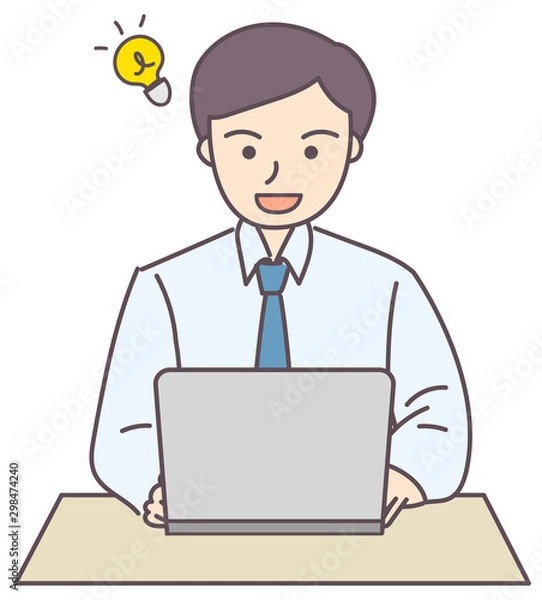 Fototapeta 男性　パソコン　ビジネス