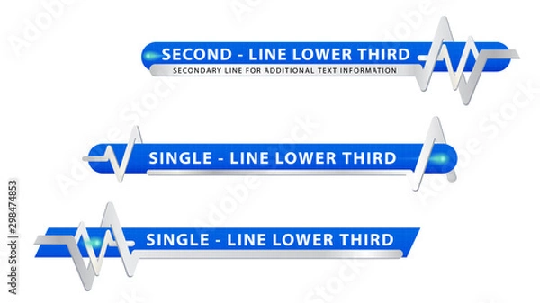 Fototapeta Vector video headline title or television news bar design template isolated on white background