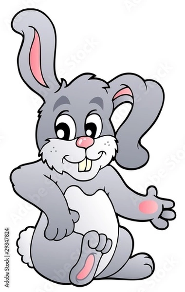Fototapeta Cartoon resting bunny