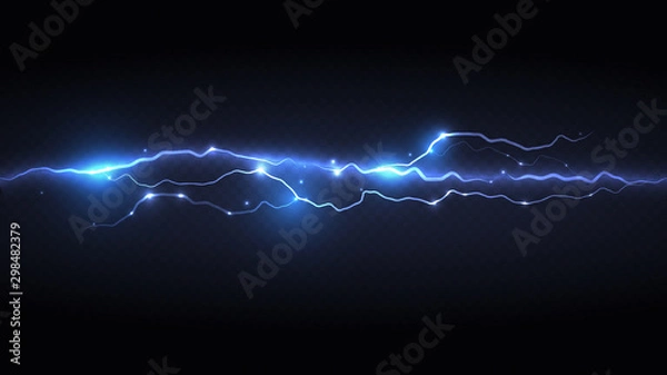 Fototapeta light blue lightning flash