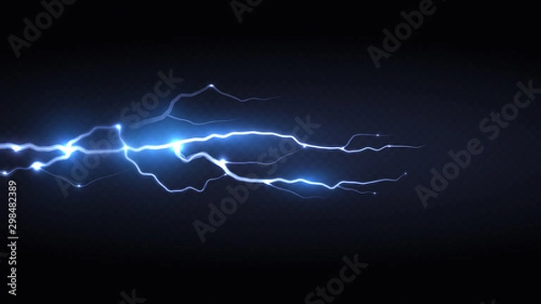 Fototapeta light blue lightning fork