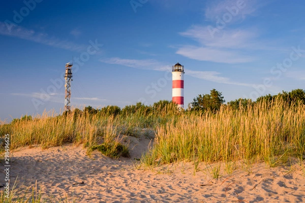 Fototapeta Lighthouse in Narva-Joesuu, Estonia. Narva-Joesuu - seaside resort and popular holiday destination by Baltic sea in Estonia