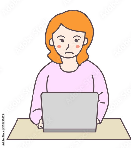 Obraz 女性　パソコン