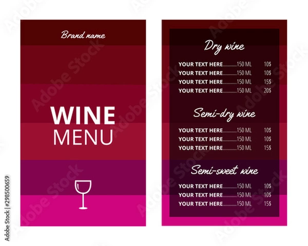 Obraz template for menu