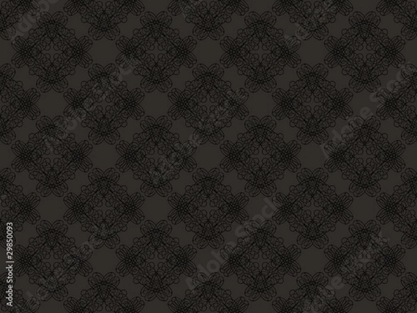 Fototapeta Black and grey seamless wallpaper pattern