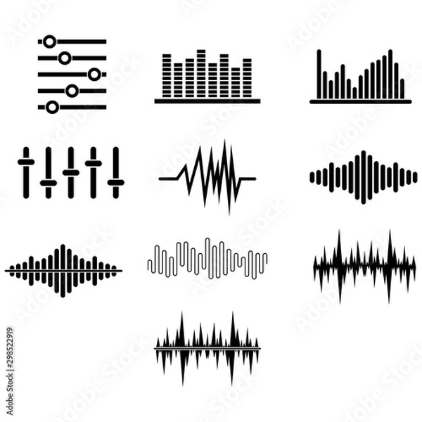 Fototapeta sound wave icon vector design symbol