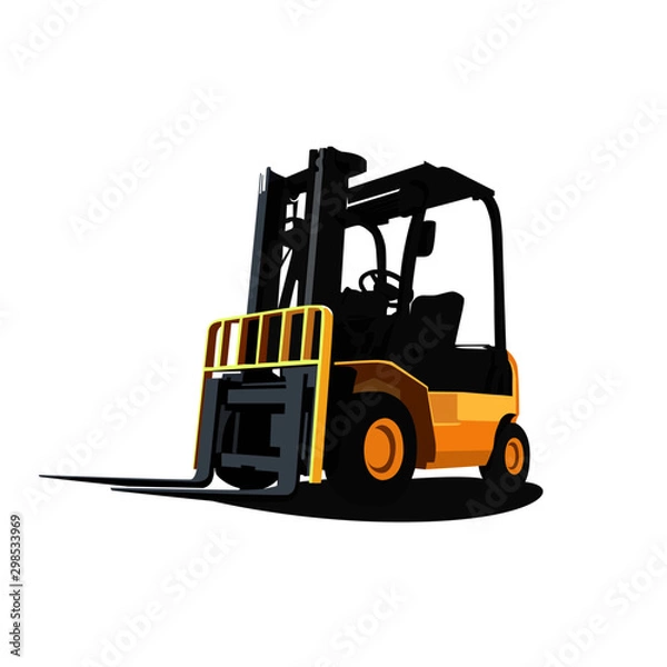 Obraz forklift realistic vector illustration isolated