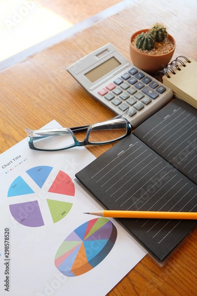 Obraz graph paper and calculator