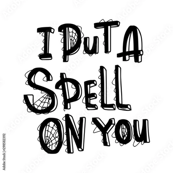 Obraz Happy halloween lettering phrase.  Vector