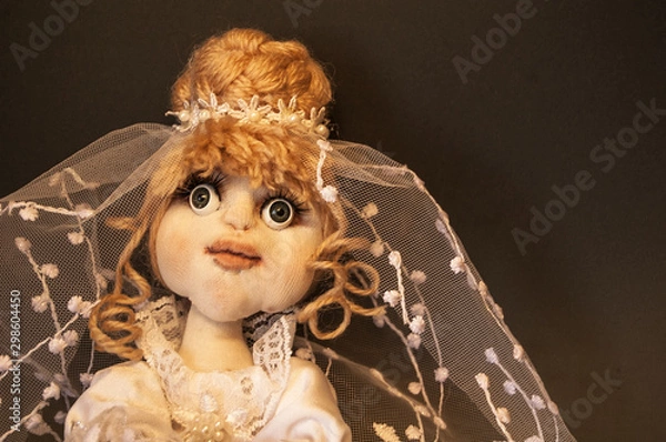 Obraz Doll bride with text and without