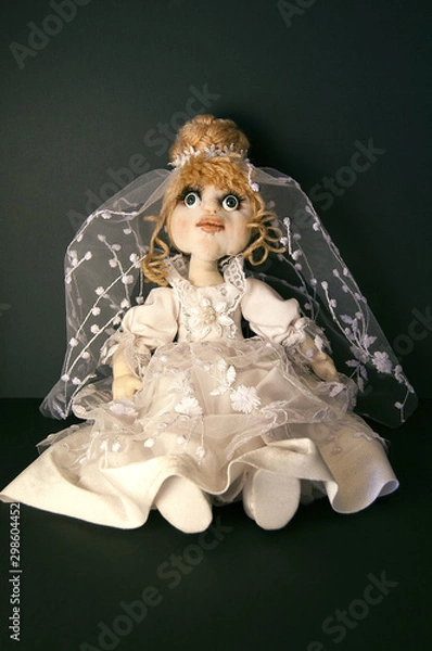 Obraz Doll bride with text and without