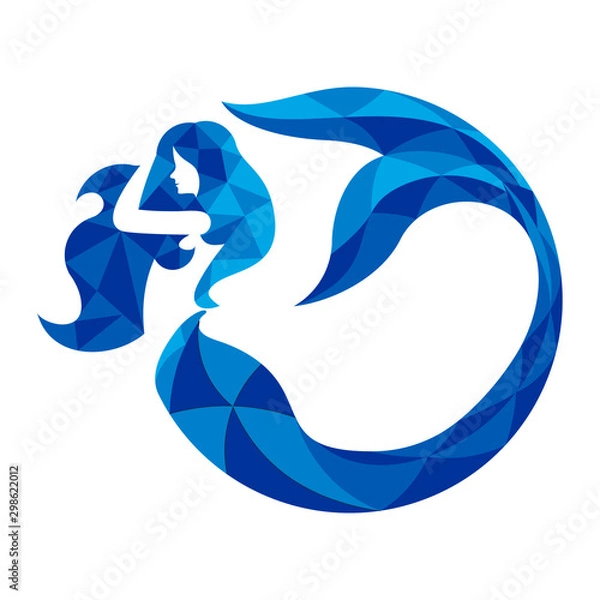 Fototapeta mermaid logo vector template 
