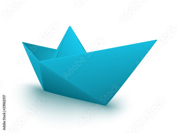 Obraz vector blue origami boat