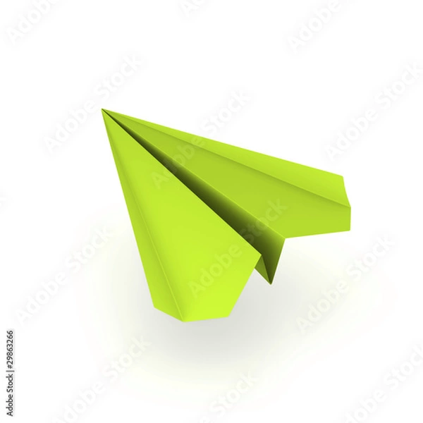 Obraz green origami plane