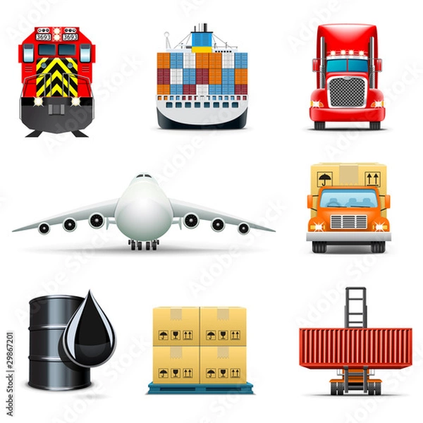 Obraz Transportation and shipping icons | Bella series