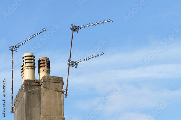 Obraz Chimney with TV aerials