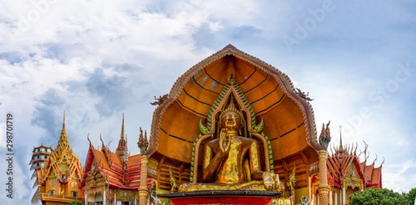 Fototapeta Wat Tham Suea is a temple with a Buddha statue is the largest in Kanchanaburi province. Located in Tha Moung district, Kanchanaburi province Thailand. 