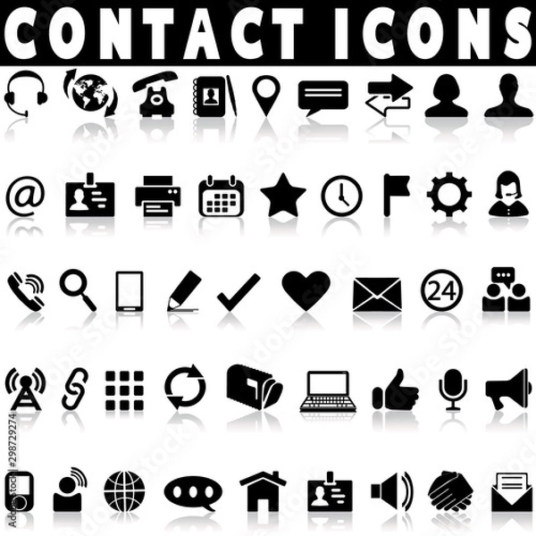 Obraz Contac icons set 