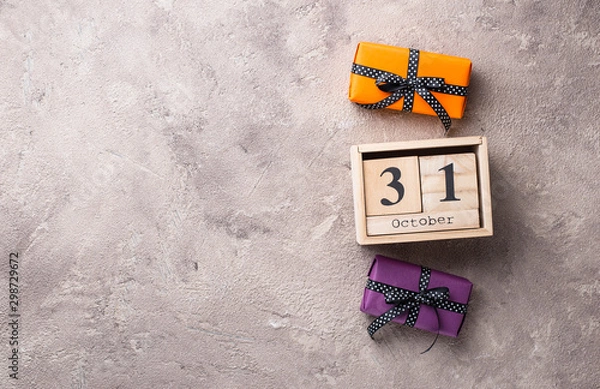 Obraz Halloween background with gift box