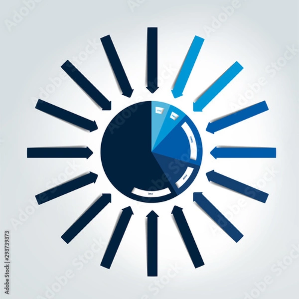 Fototapeta Arrows pointing to the centre. Infographics set elements.