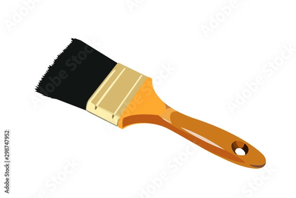 Fototapeta paintbrush realistic vector illustration isolated