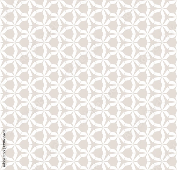 Fototapeta Subtle white and beige vector seamless geometric pattern with hexagonal grid
