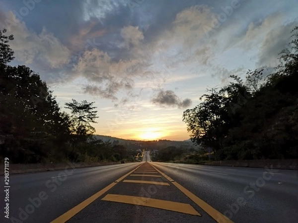 Obraz road in the sunset