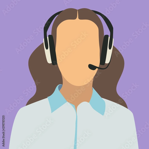 Fototapeta Avatar of call center operator Girl