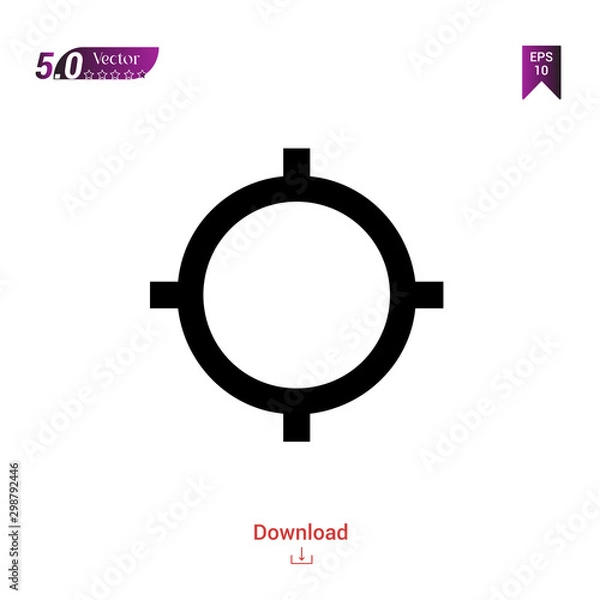 Fototapeta Outline Black gps-location-symbol icon vector isolated on white background. Graphic design, material-design icon, mobile application, logo, user interface. EPS 10 format vector