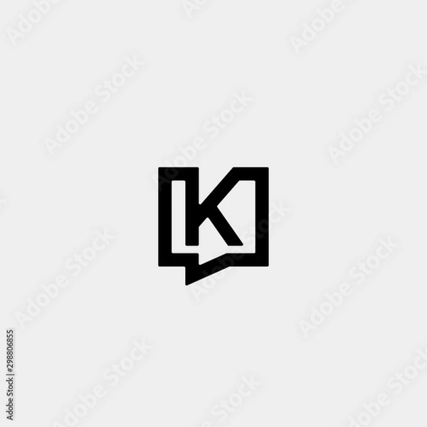 Fototapeta Letter K Chat Logo Template Vector Design