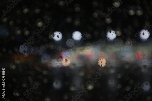 Fototapeta 雨の日の夜景
