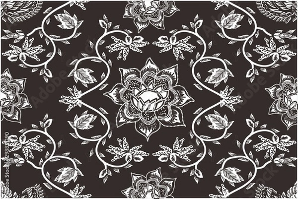 Obraz Indonesian batik motifs with very distinctive plant patterns