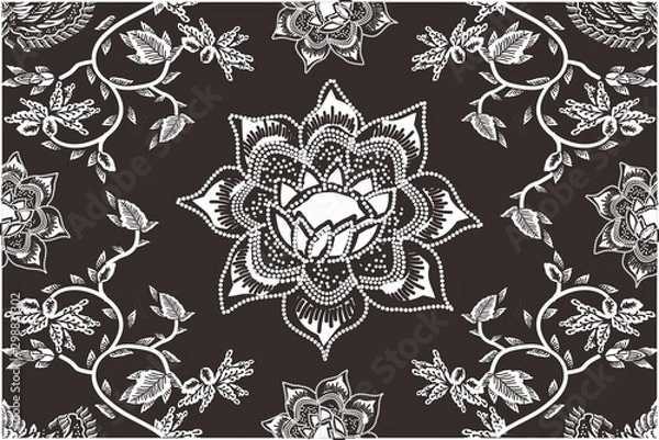 Obraz Indonesian batik motifs with very distinctive plant patterns