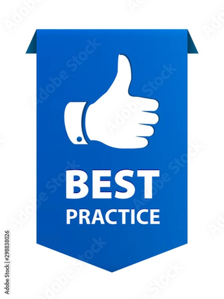 Fototapeta Best practice ribbon banner icon isolated on white background. Vector illustration