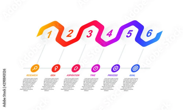 Obraz Vector hexagon Infographic stack chart design with icons and 6 options or steps. for business concept. Can be used for presentations banner, workflow layout, process diagram, flow chart,
