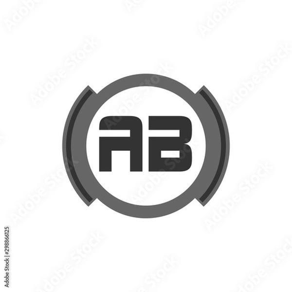 Fototapeta Initial Letter Logo AB Template Vector Design