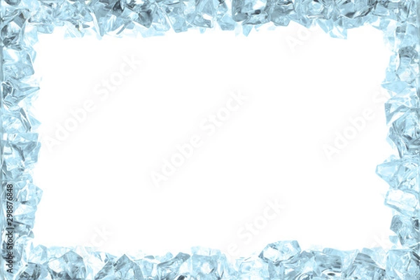 Obraz frame made with ice cubes with clipping path included and a large copy space for your text