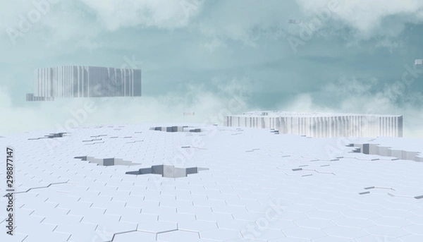 Obraz Basalt rock - 3d visualisation composition