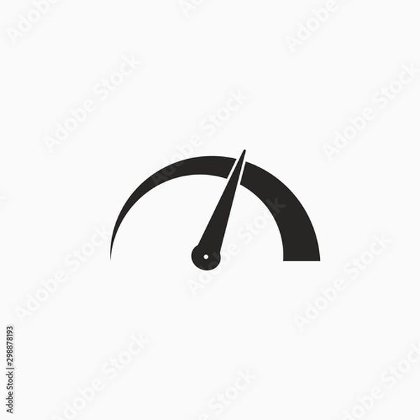 Fototapeta Speed, speedometer icon. Vector illustration, flat design