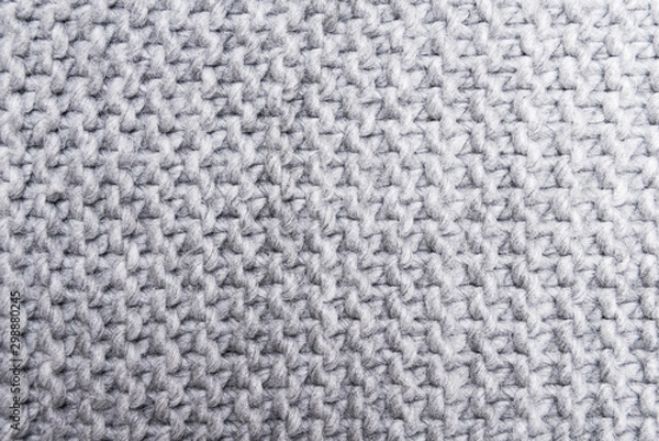 Fototapeta Gray knitted wool texture, pattern, background
