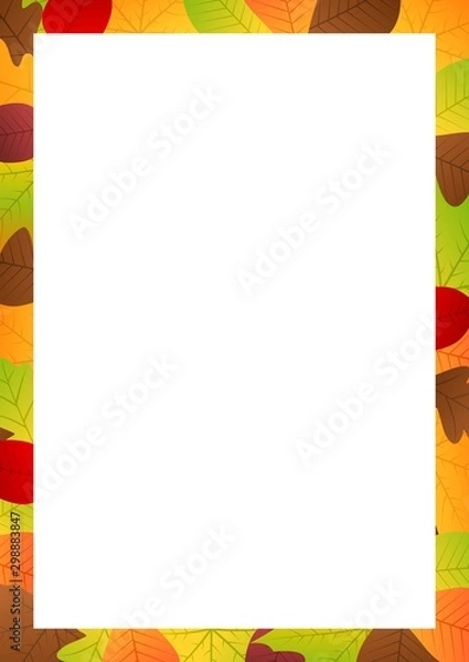 Obraz Autumn leaves frame background for flyers and documents