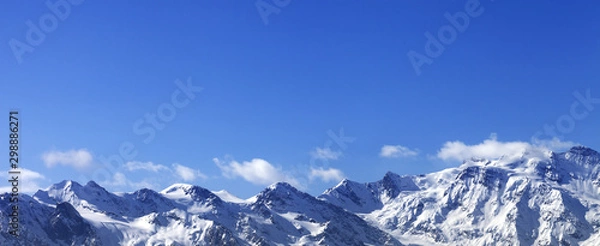 Fototapeta Snow winter mountains in nice sunny day