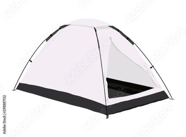 Obraz tent white realistic vector illustration isolated