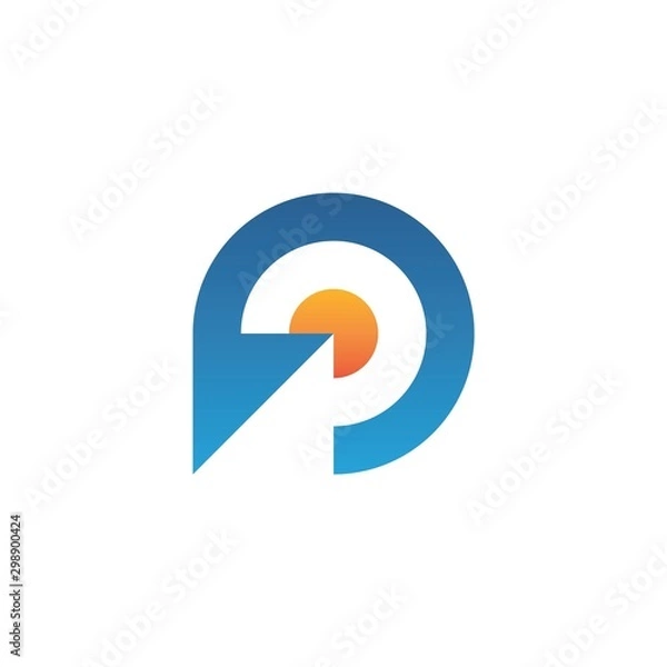 Obraz letter p abstract logo